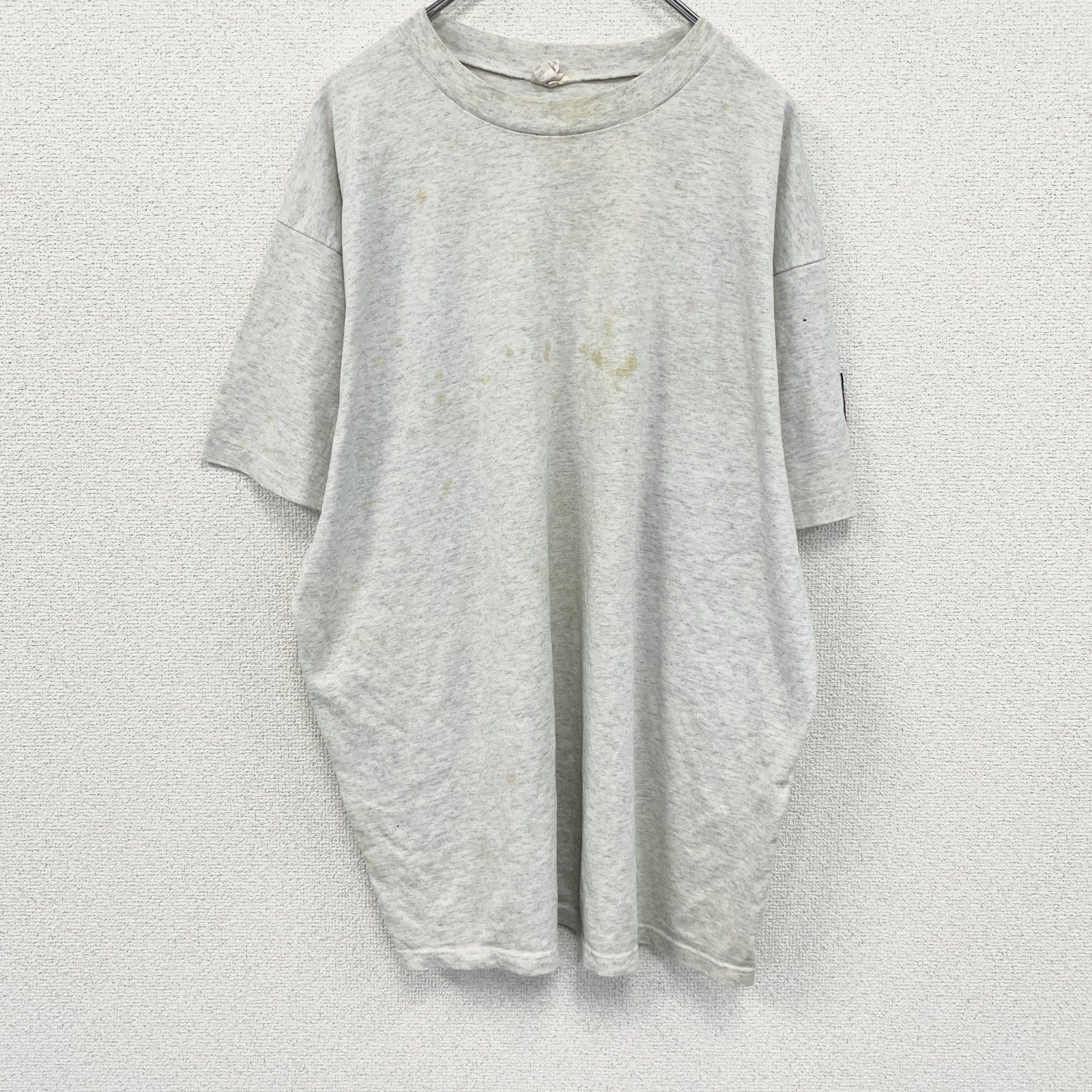 90s　HUMEUR DESIGN　半袖プリントTシャツ　スラッシュパピー　シングルステッチ　クルーネック　霜降りグレー　XLサイズ　　ヴィンテージ　古着