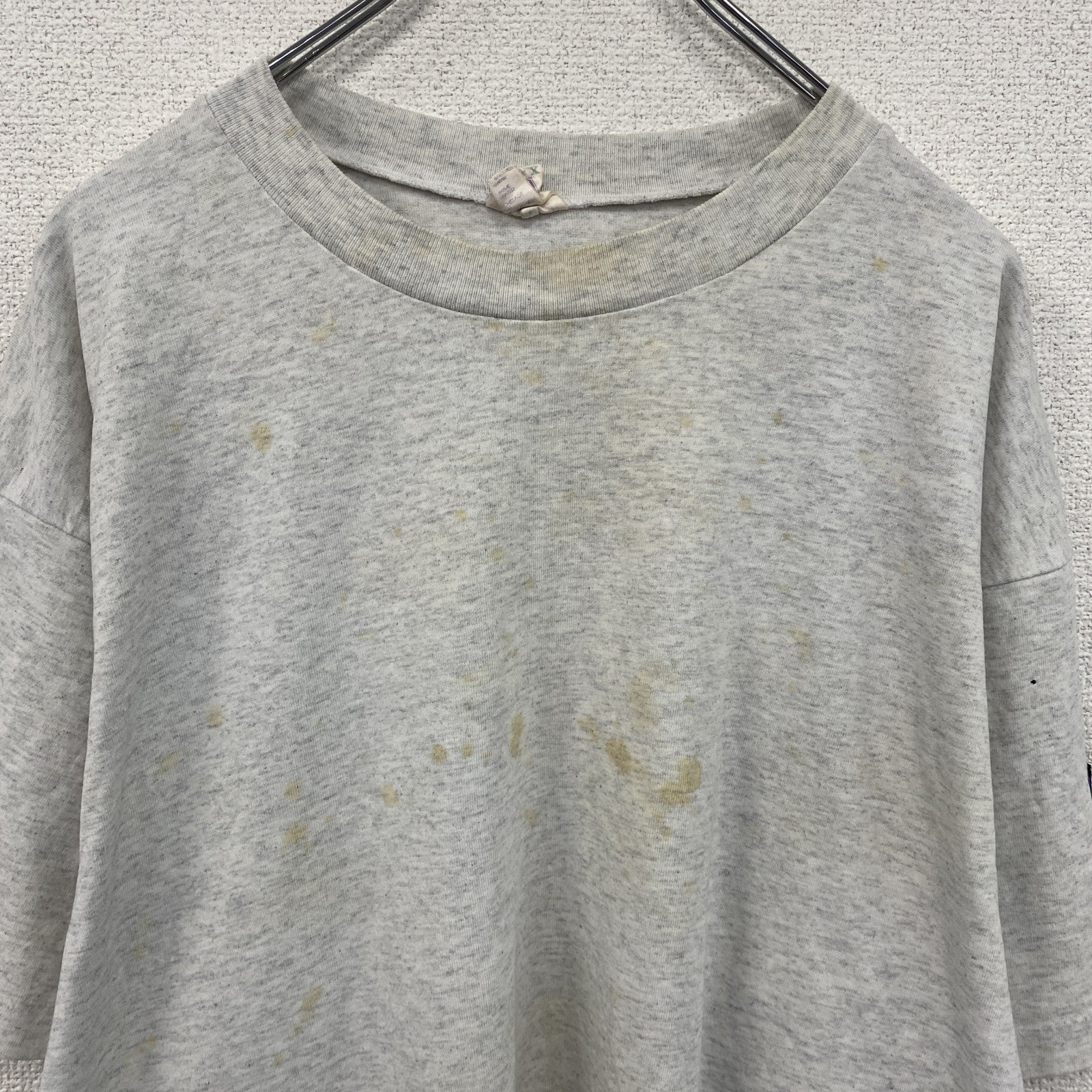 90s　HUMEUR DESIGN　半袖プリントTシャツ　スラッシュパピー　シングルステッチ　クルーネック　霜降りグレー　XLサイズ　　ヴィンテージ　古着