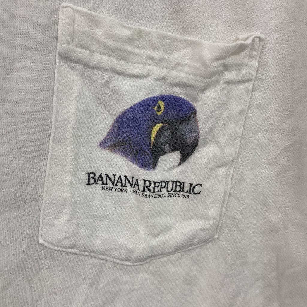 BANANA REPUBLIC　バナナリパブリック　半袖プリントTシャツ　シングルステッチ　白　ホワイト　Sサイズ　古着