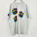 90s　HUMEUR DESIGN　半袖プリントTシャツ　スラッシュパピー　シングルステッチ　クルーネック　霜降りグレー　XLサイズ　　ヴィンテージ　古着