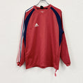 adidas　アディダス　長袖プリントTシャツ/ロンT　赤　レッド　Lサイズ　古着
