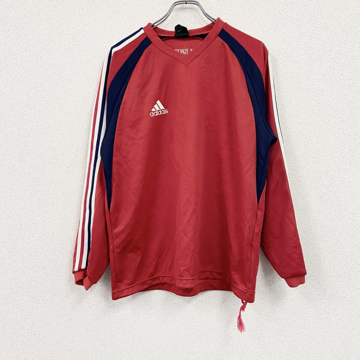 adidas　アディダス　長袖プリントTシャツ/ロンT　赤　レッド　Lサイズ　古着