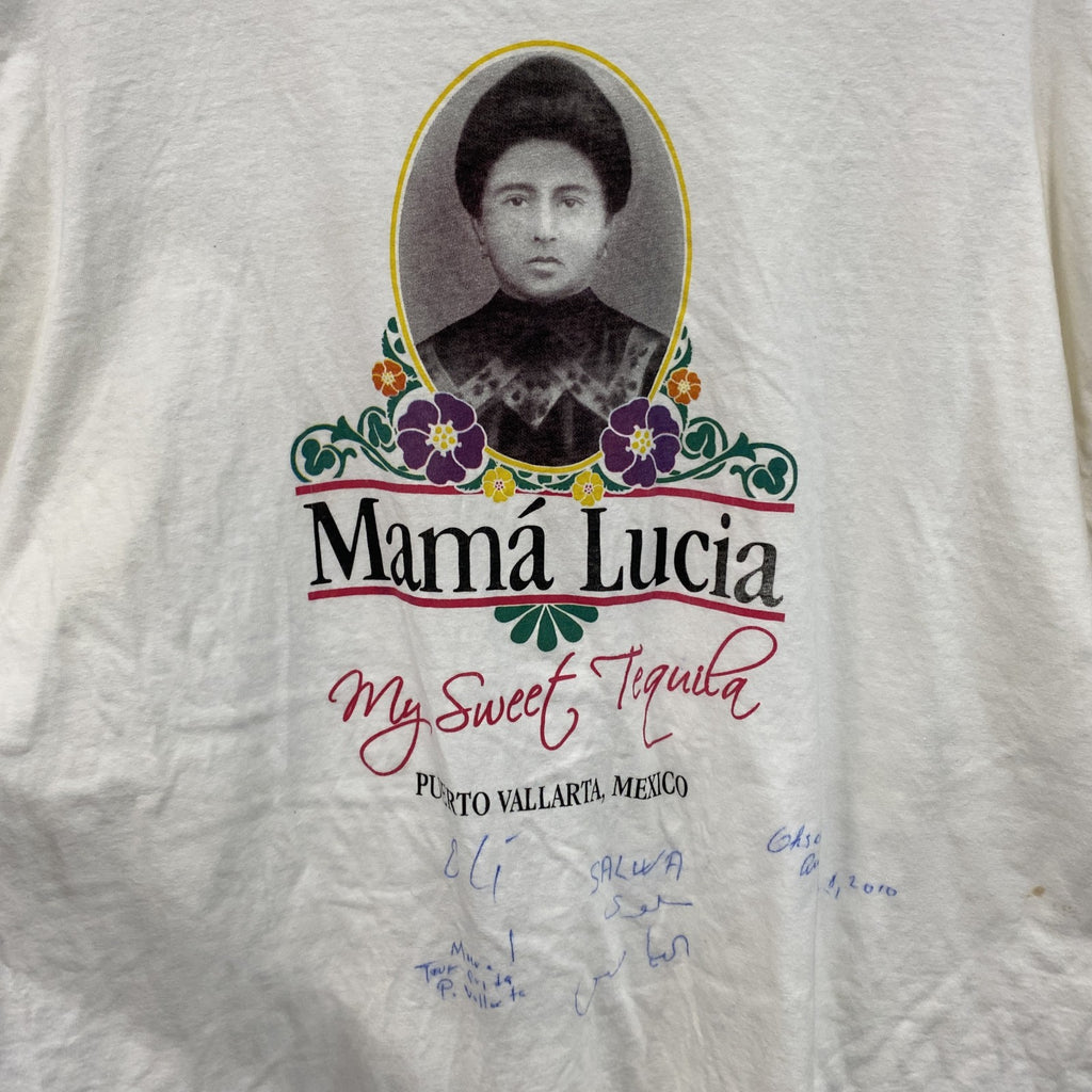 ～00s　M&O　MAMA LUCIA　半袖プリントフォトTシャツ　両面プリント　ヴィンテージ　白　ホワイト　2XLサイズ　古着