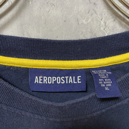 古着 used　80s　1987　AEROPOSTALE　エアロポステール　長袖ワッペン刺繍スウェット　ネイビー　オーバーサイズ