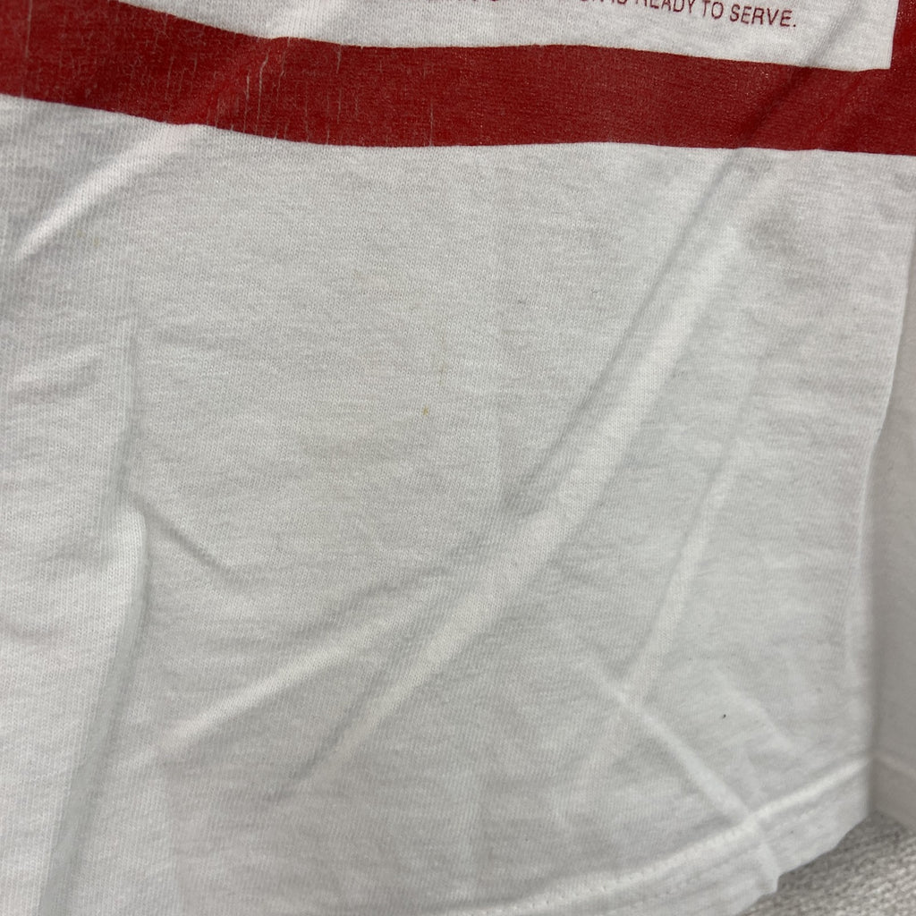 00s　Hanes　ヘインズ　MOON CAFE　半袖プリントTシャツ　ホノルルチャウメン　ヴィンテージ　白　ホワイト　Mサイズ カットソー メンズ コットン 古着