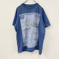 dassic Beetle　半袖プリントTシャツ　企業T　Volkswagen　フォルクスワーゲン　青　ブルー　Lサイズ　古着