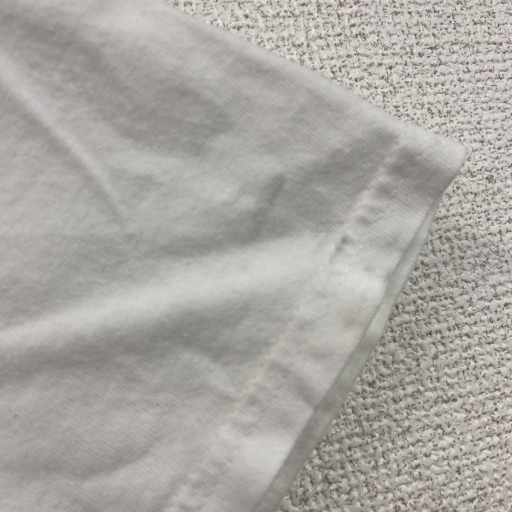 00s　Hanes　ヘインズ　MOON CAFE　半袖プリントTシャツ　ホノルルチャウメン　ヴィンテージ　白　ホワイト　Mサイズ カットソー メンズ コットン 古着