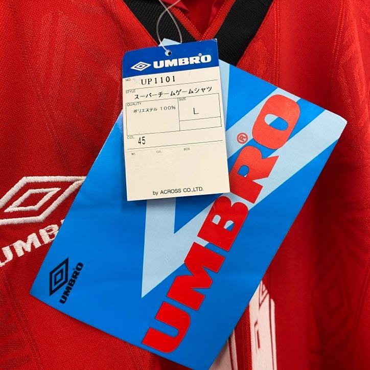 UMBRO　アンブロ　ゲームシャツ　半袖シャツ　デッドストック　赤　レッド　Lサイズ　古着