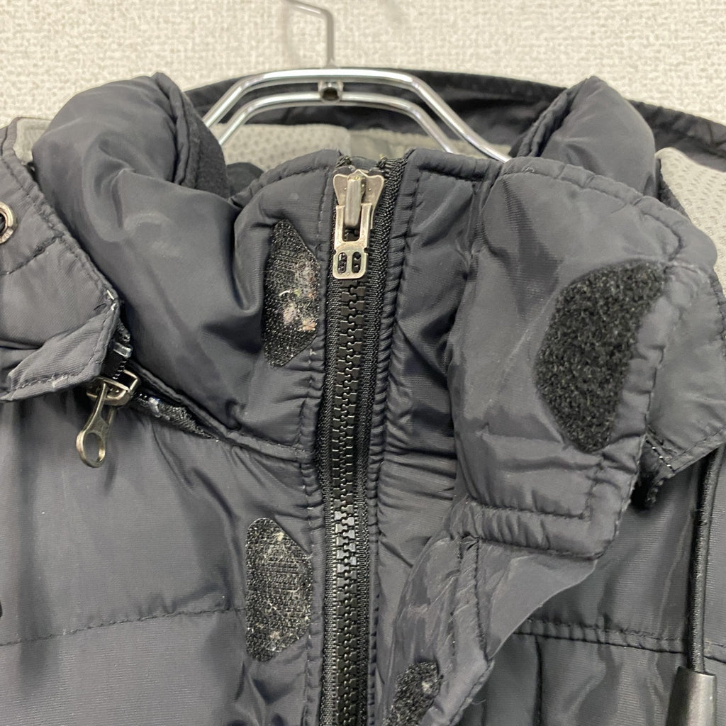 GAP　ギャップ　フルジップダウンジャケット　比翼仕立て　フード付き　黒　ブラック　Lサイズ ダウンアウター メンズ 古着