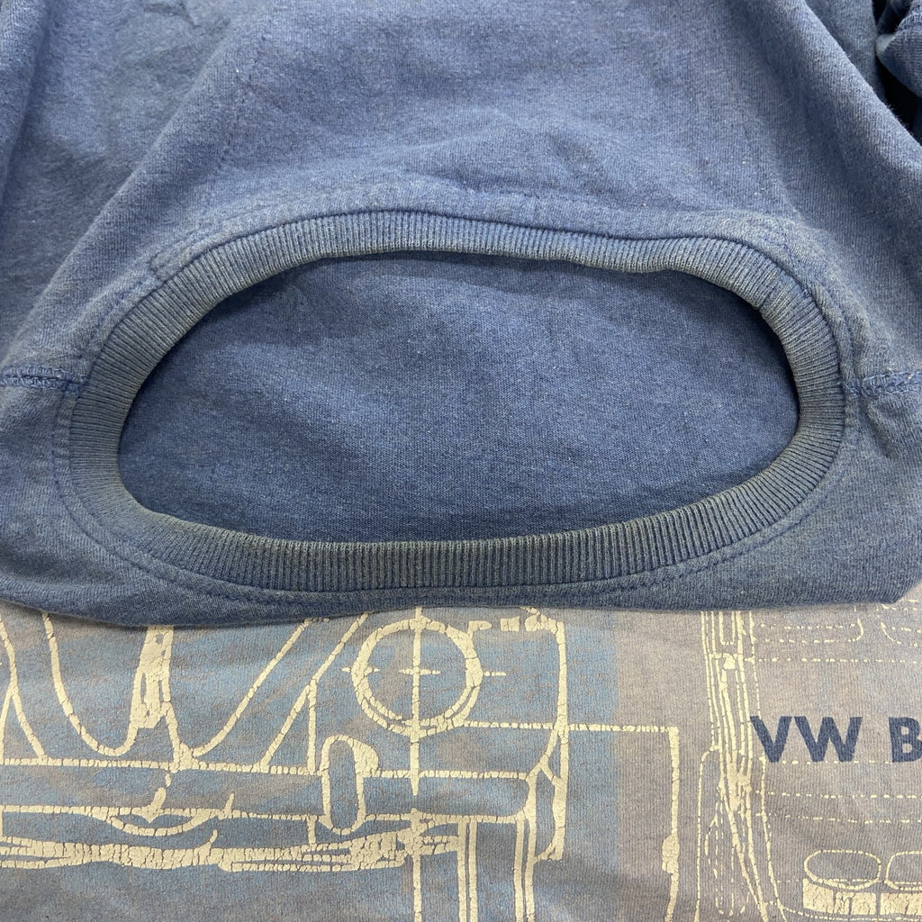 dassic Beetle　半袖プリントTシャツ　企業T　Volkswagen　フォルクスワーゲン　青　ブルー　Lサイズ　古着