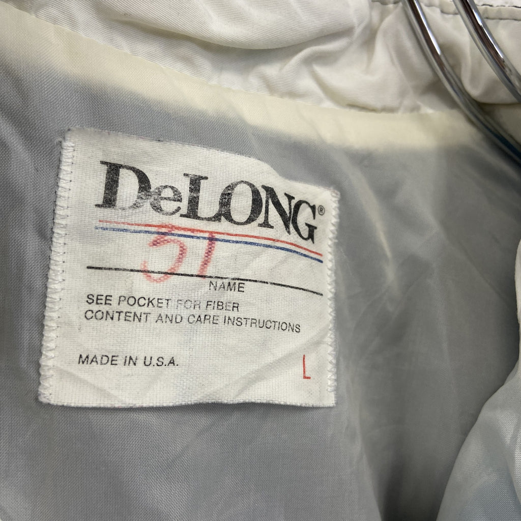 ～80s　DeLONG　フルジップジャケット　ヴィンテージ　トライカラー　ブルー　黒　ブラック　白　ホワイト　Lサイズ　古着