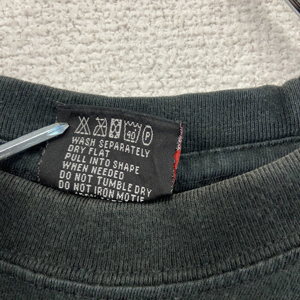 Spiral　半袖プリントTシャツ　鳥　十字架　黒　ブラック　Mサイズ　古着