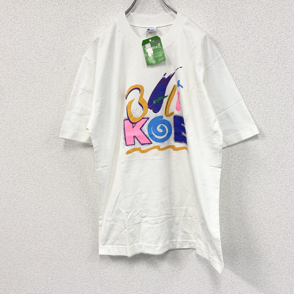 Hawaii　ハワイ　半袖プリントTシャツ　3連プリント　タグ付き　白　ホワイト　古着
