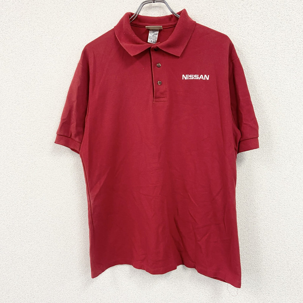 RED KAP　レッドキャップ　半袖企業ロゴポロシャツ　日産　赤　レッド　Mサイズ　古着