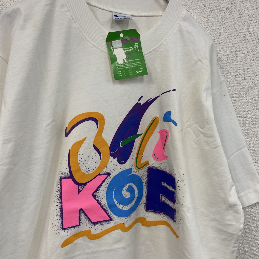 Hawaii　ハワイ　半袖プリントTシャツ　3連プリント　タグ付き　白　ホワイト　古着