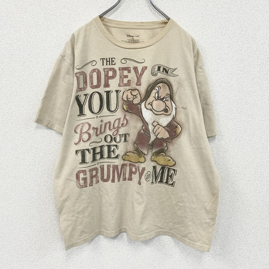 Disney　ディズニー　snow white　白雪姫　グランピー　半袖プリントTシャツ　ブラウン　XLサイズ　