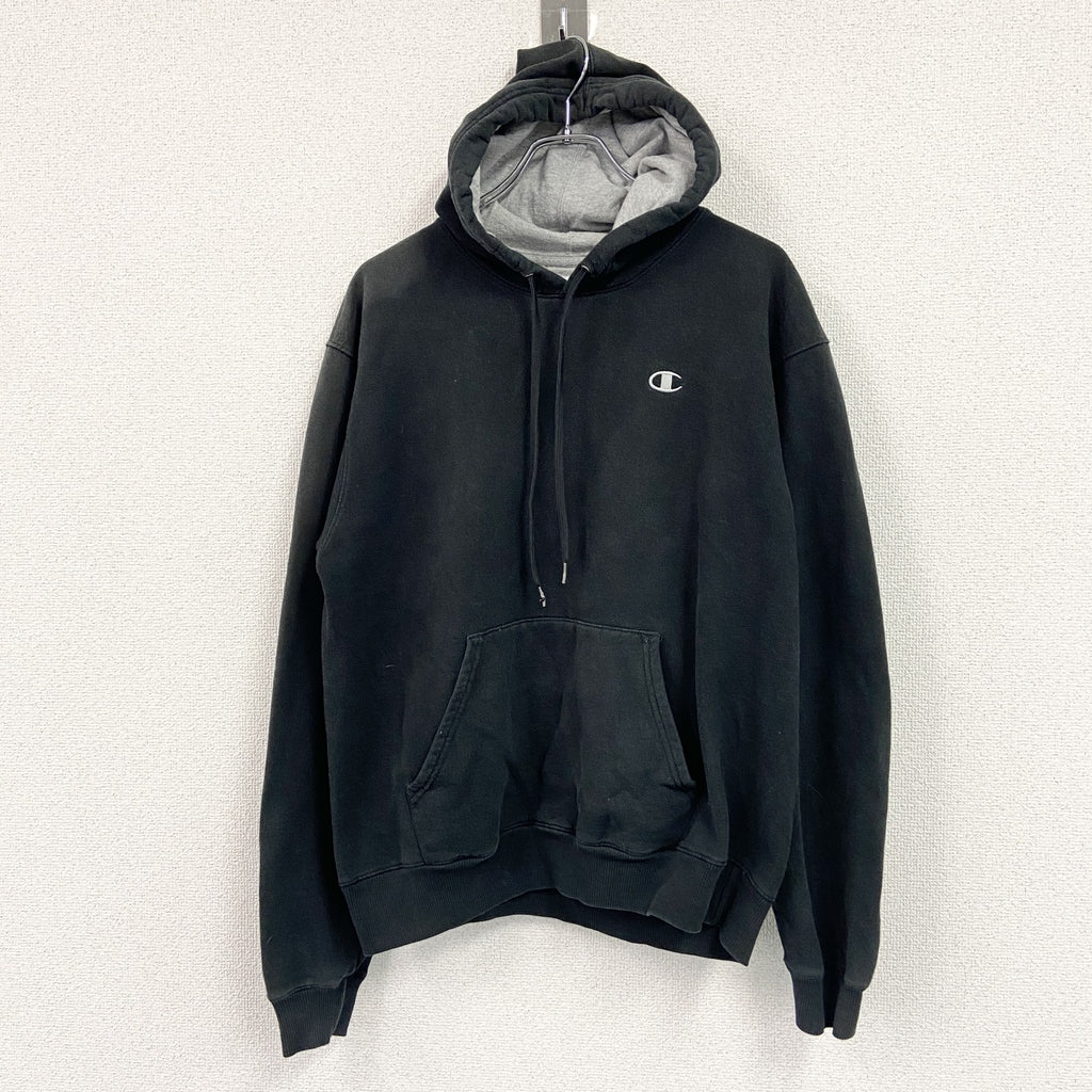 Champion　チャンピオン　スウェットパーカー/フーディー　黒　ブラック　XLサイズ トレーナー スウェットトップス フード付き 古着