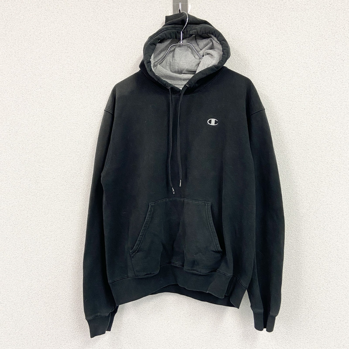 Champion　チャンピオン　スウェットパーカー/フーディー　黒　ブラック　XLサイズ トレーナー スウェットトップス フード付き 古着