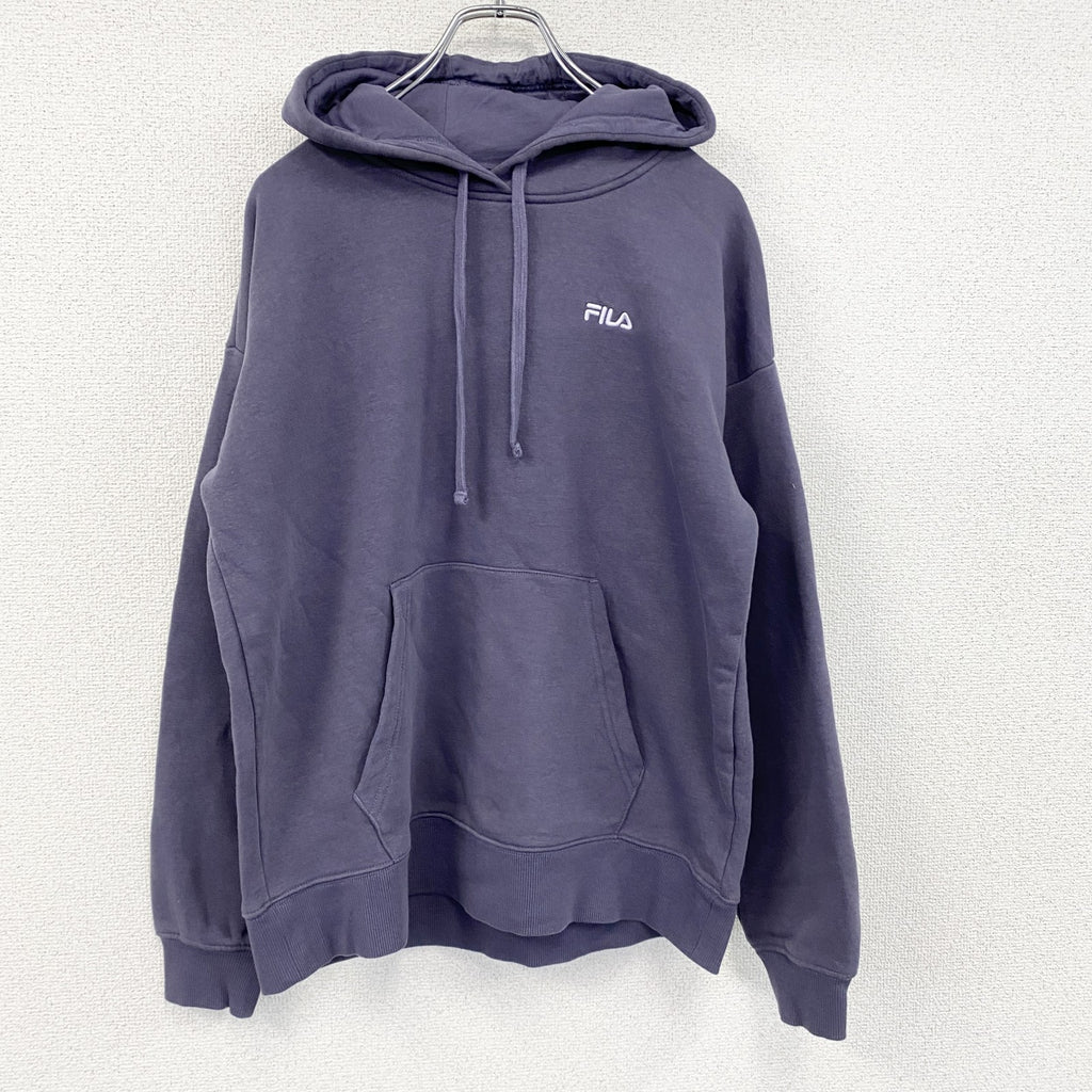 FILA　フィラ　スウェットパーカー/フーディー　フェード　紫　パープル　Lサイズ　古着