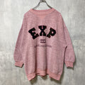 EXP JEANS BY EXPRESS　ジーンズバイエクスプレス　長袖ワッペン刺繍スウェット　ピンク　Lサイズ　古着
