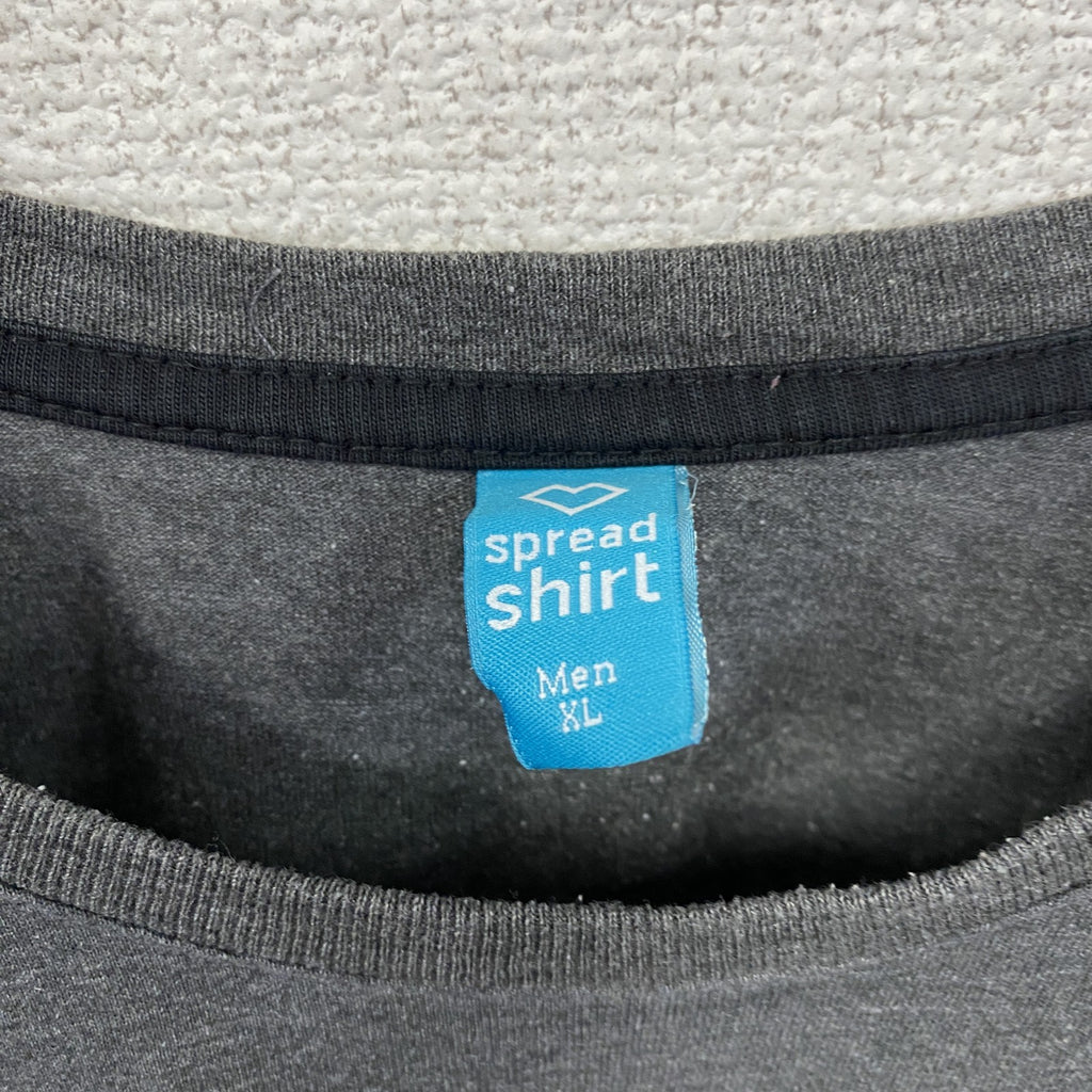 spread shirt　半袖プリントTシャツ　DIRTY SOUTH　GYM　ダークグレー　XLサイズ　古着