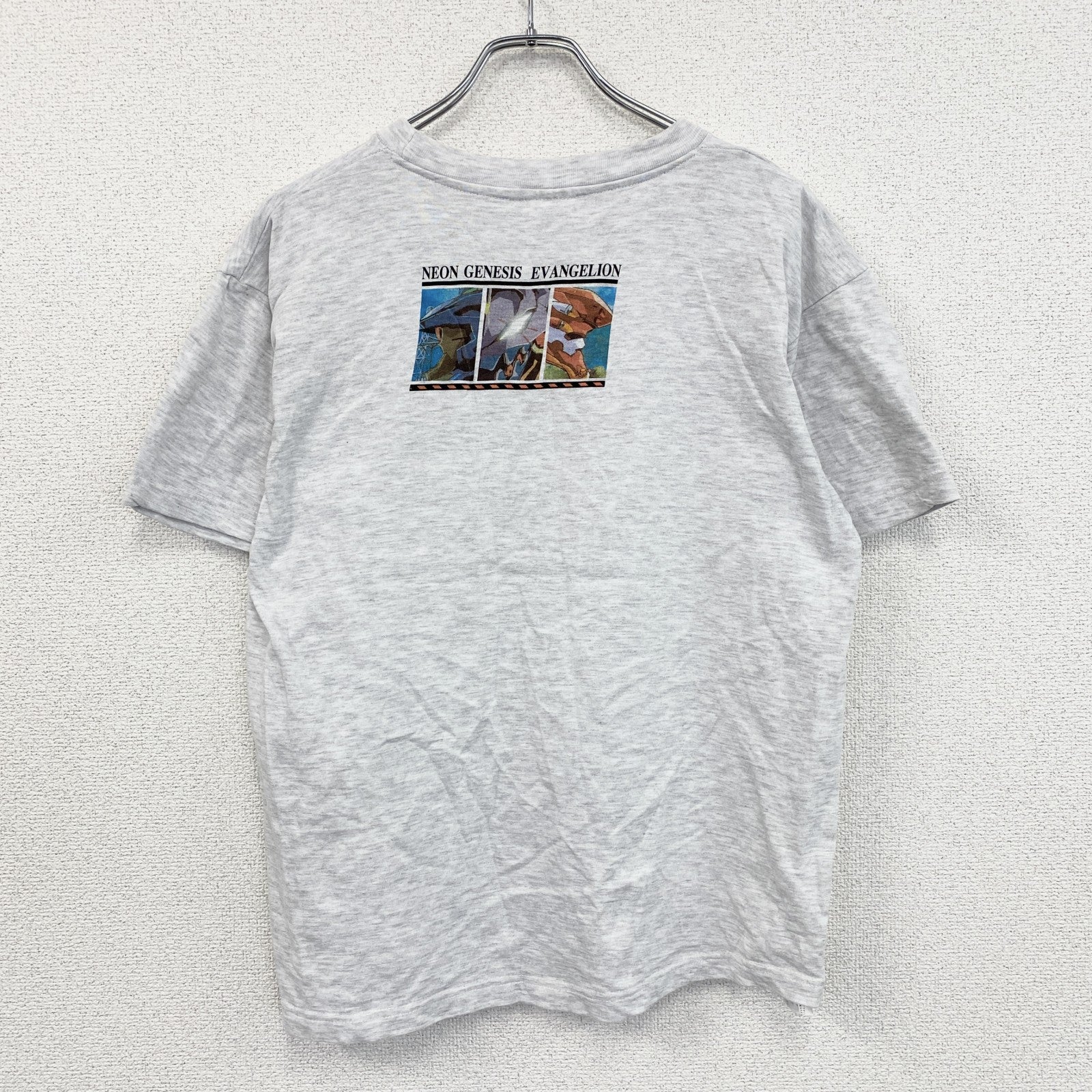特務機関NERV　新世紀エヴァンゲリオン　半袖Tシャツ　アニメT　キャラクターT　霜降りグレー　フリーサイズ