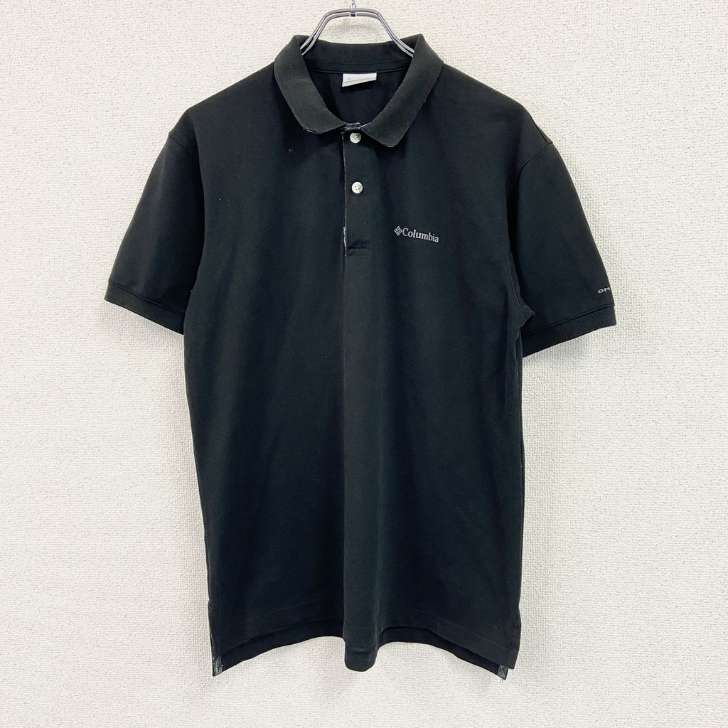 Columbia　コロンビア　半袖ポロシャツ　ロゴ刺　黒　ブラック　Lサイズ　古着