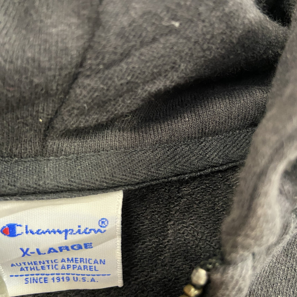Champion　チャンピオン　フルジップスウェットパーカー/フーディー　黒　ブラック　XLサイズ トレーナー スウェットトップス フード付き 古着