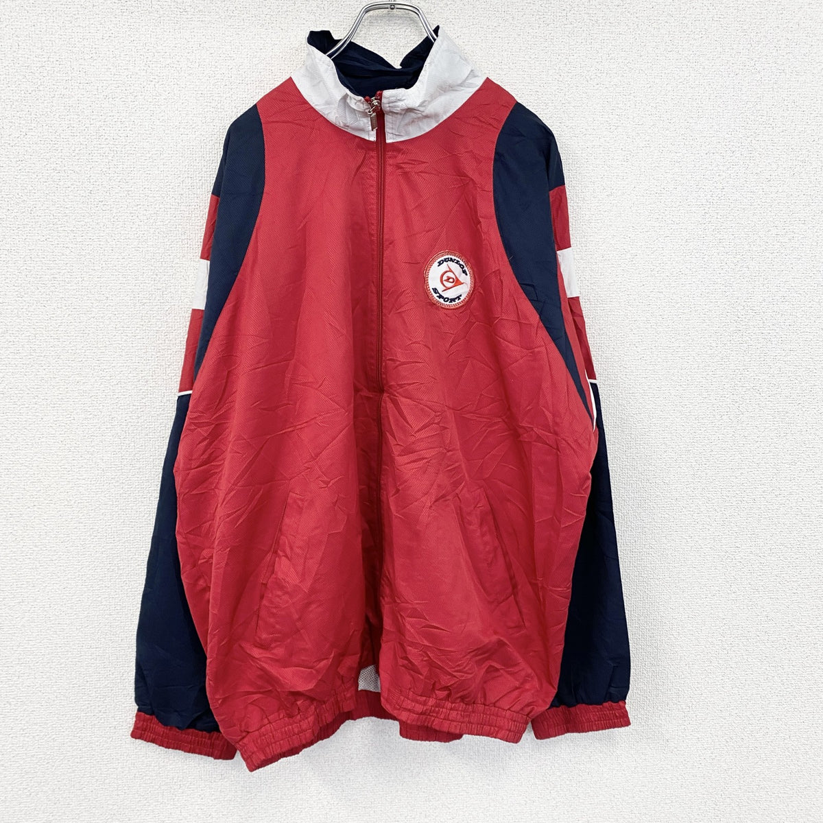90s～　DUNLOP　ダンロップ　フルジップジャケット　ヴィンテージ　赤　レッド　XLサイズ　古着