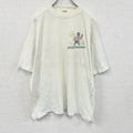 ～90s　半袖プリントTシャツ　イラストTシャツ　グラフィックT　両面プリント　ヴィンテージ　白　ホワイト　古着