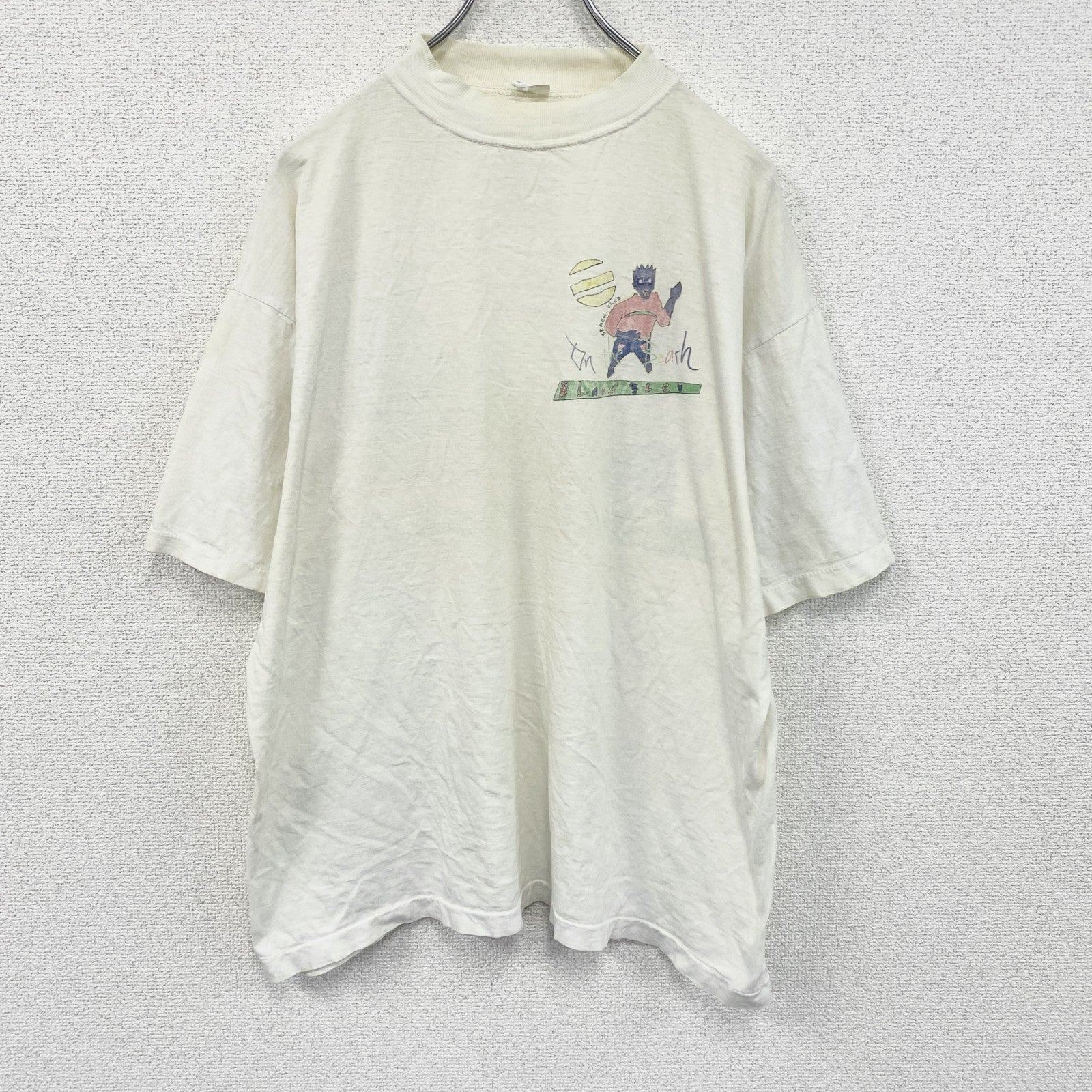 ～90s　半袖プリントTシャツ　イラストTシャツ　グラフィックT　両面プリント　ヴィンテージ　白　ホワイト　古着