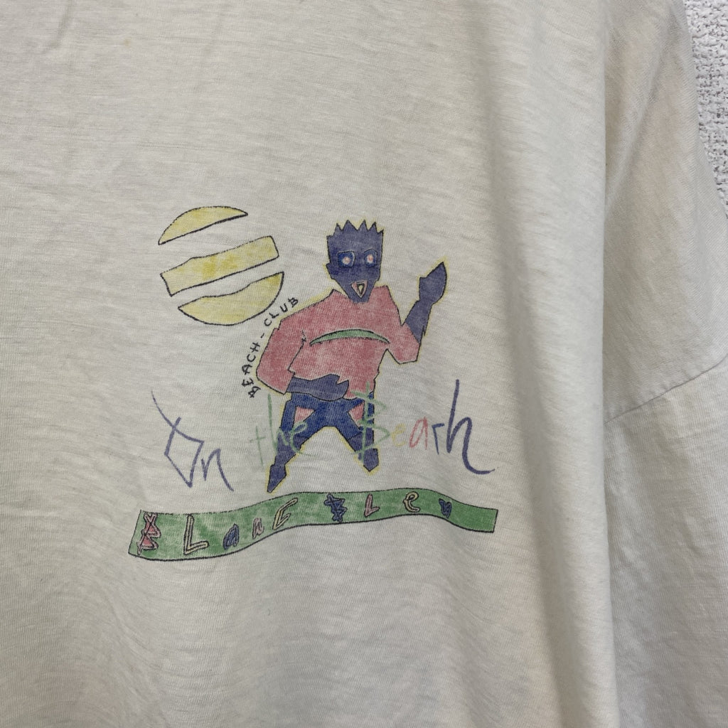 ～90s　半袖プリントTシャツ　イラストTシャツ　グラフィックT　両面プリント　ヴィンテージ　白　ホワイト　古着