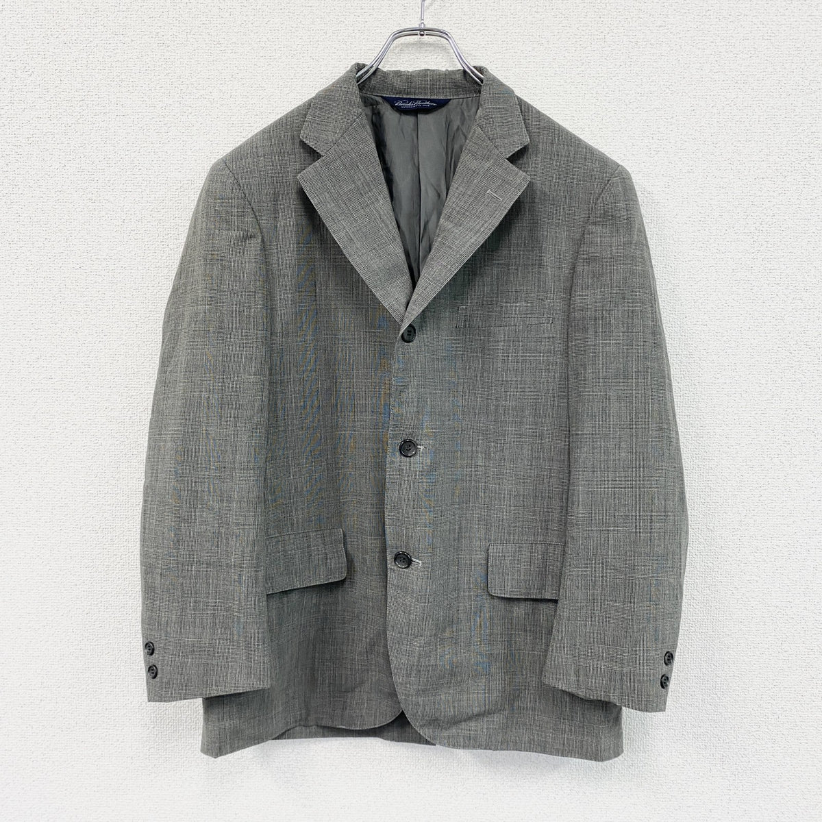 Brooks Brothers　ブルックスブラザーズ　 テーラードジャケット　3つボタン　チェック柄　グレー　古着