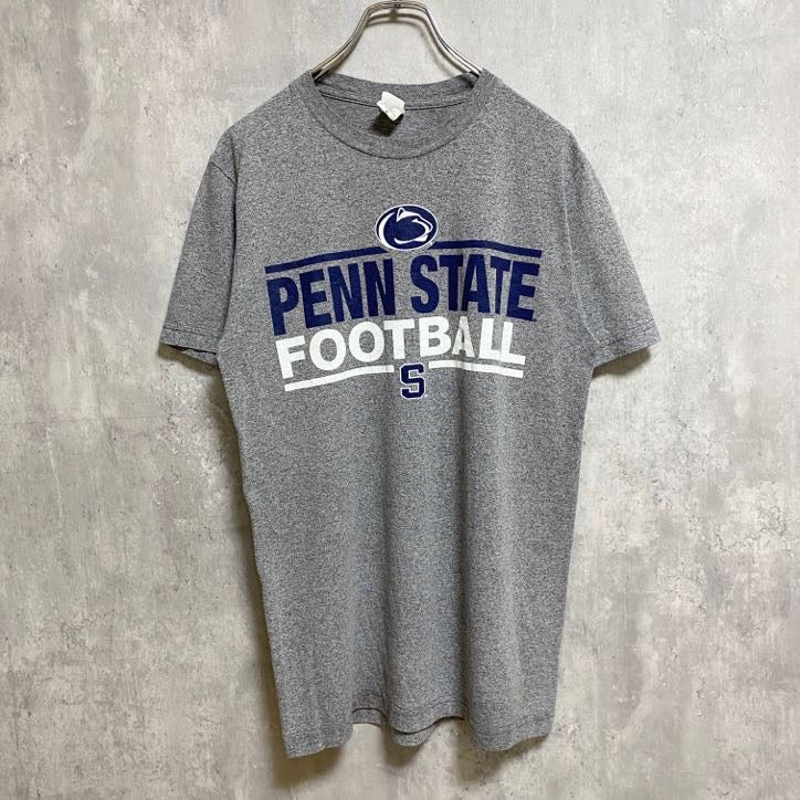 NEW AGENDA　半袖プリントカレッジＴシャツ　グレー　灰色　ペンシルベニア　大学　フットボール　Mサイズ　古着