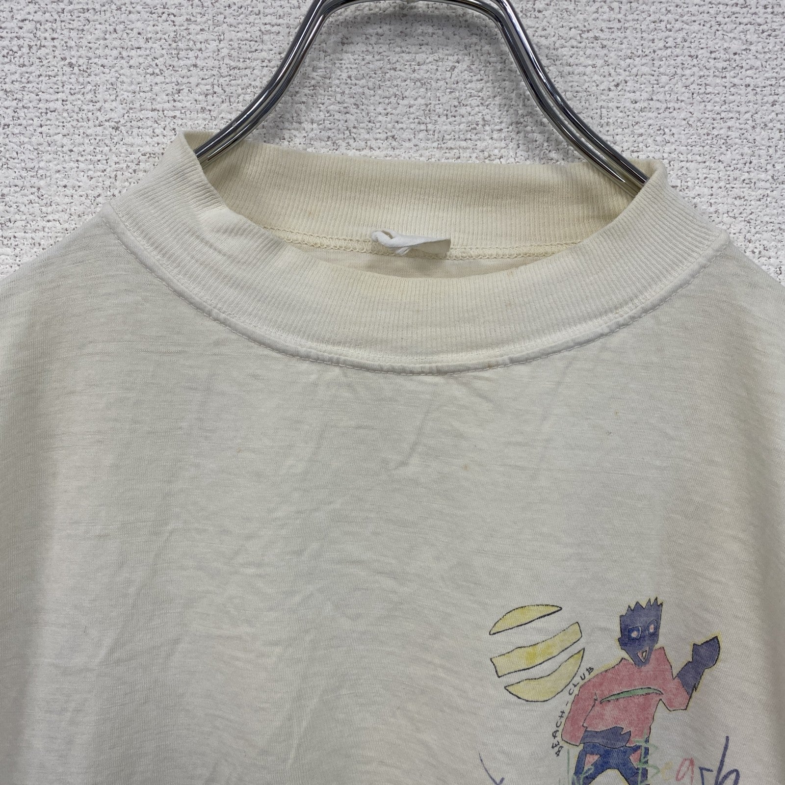 ～90s　半袖プリントTシャツ　イラストTシャツ　グラフィックT　両面プリント　ヴィンテージ　白　ホワイト　古着