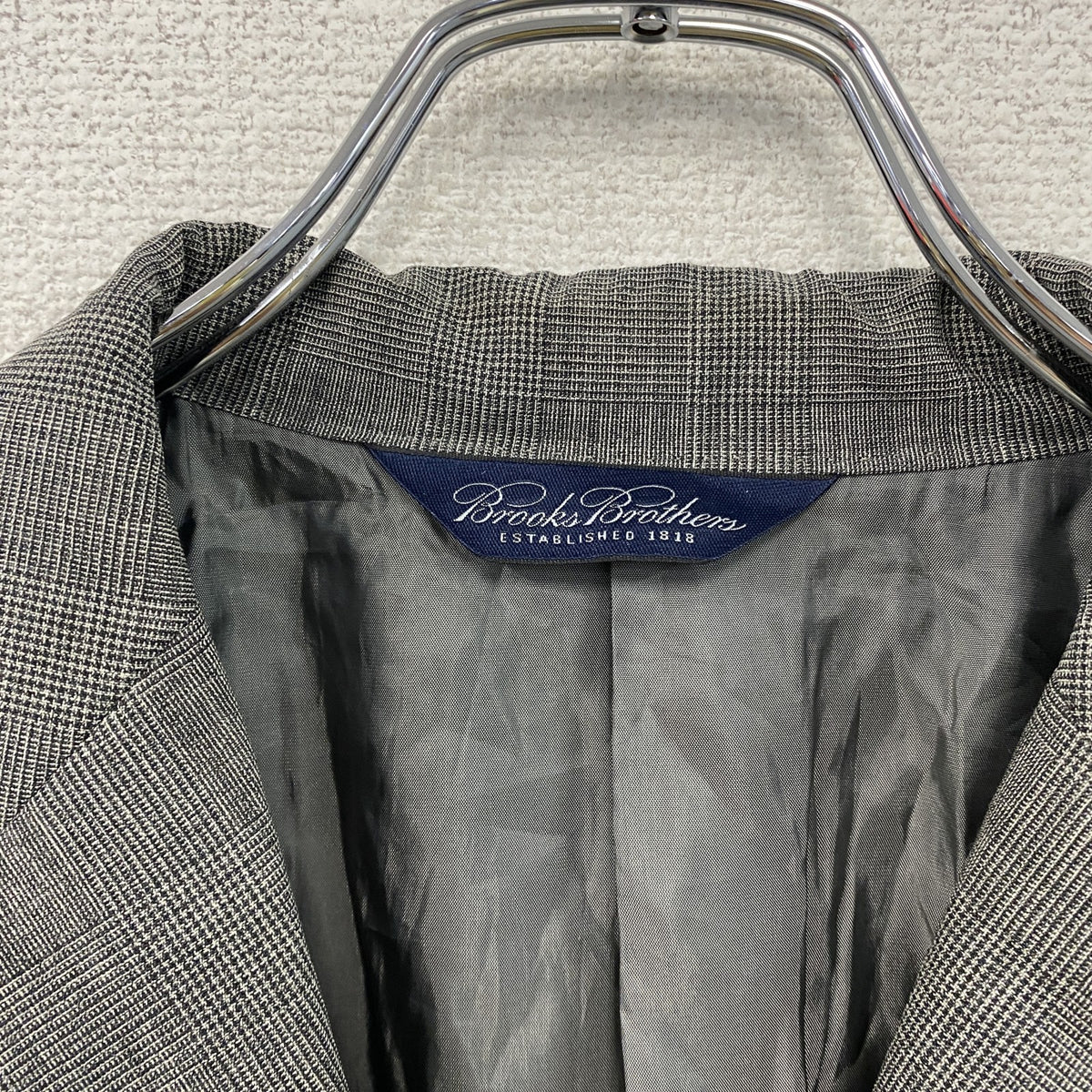 Brooks Brothers　ブルックスブラザーズ　 テーラードジャケット　3つボタン　チェック柄　グレー　古着