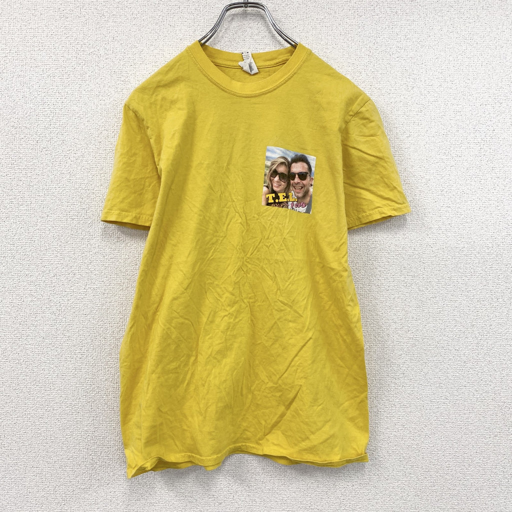 GILDAN　ギルダン　半袖プリントTシャツ　フォトT　黄色　イエロー　Mサイズ　古着