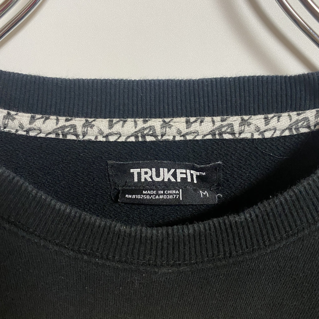 TRUKFIT　長袖クルーネックプリントスウェット　アニマル柄　レオパード　レトロ　デザイン　秋冬服　Mサイズ　古着