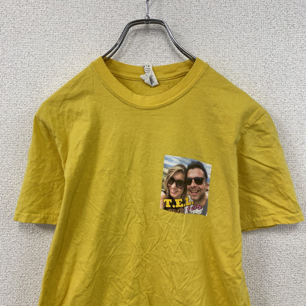 GILDAN　ギルダン　半袖プリントTシャツ　フォトT　黄色　イエロー　Mサイズ　古着