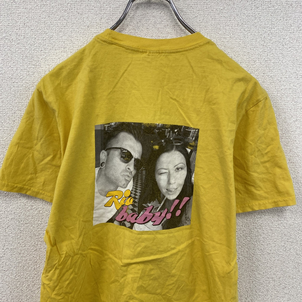 GILDAN　ギルダン　半袖プリントTシャツ　フォトT　黄色　イエロー　Mサイズ　古着