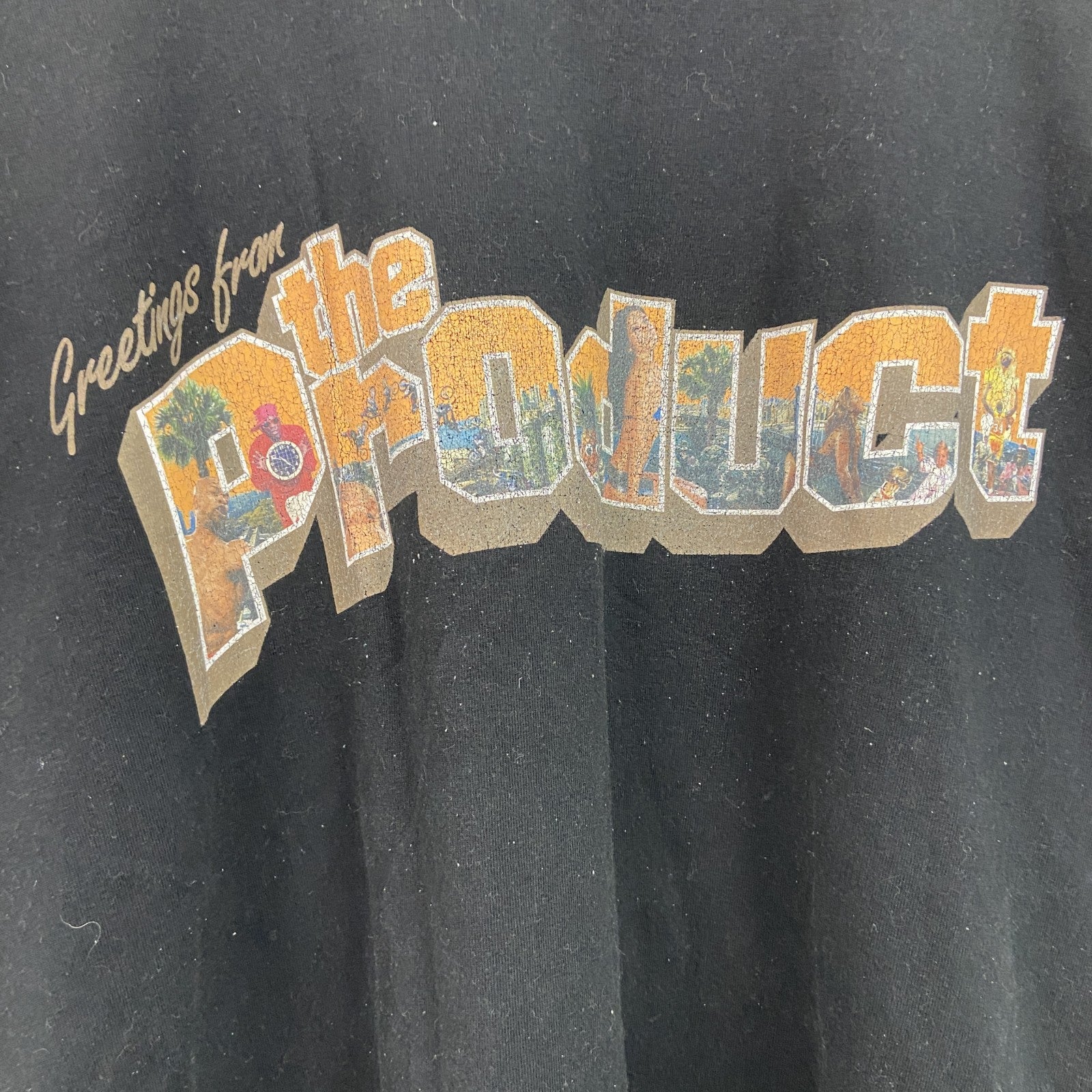 Product HEAVY‐T　半袖プリントTシャツ　デカロゴ　クルーネック　黒　ブラック　2XLサイズ カットソー メンズ コットン 古着