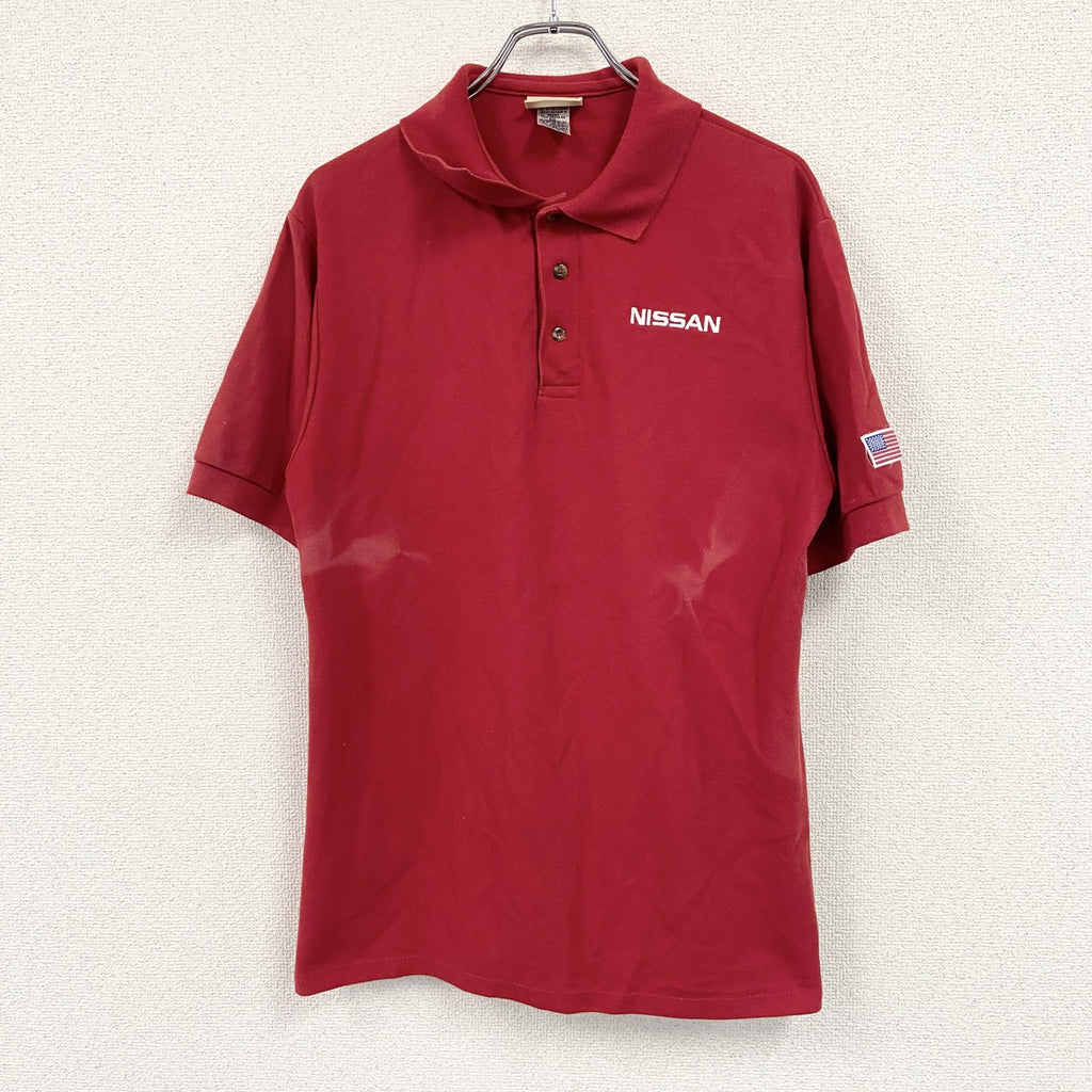 RED KAP　レッドキャップ　半袖企業ロゴポロシャツ　日産　赤　レッド　Mサイズ　古着