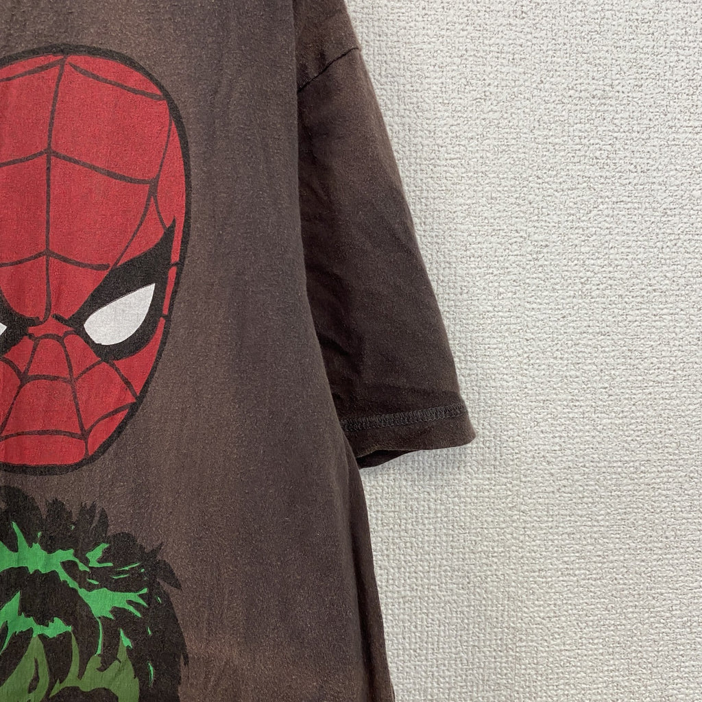 MARVEL COMICS　マーベルコミックス　半袖Tシャツ　キャラクターT　茶色　ブラウン　XLサイズ　古着