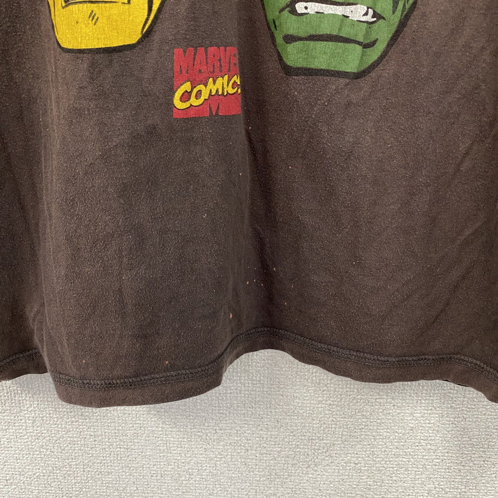MARVEL COMICS　マーベルコミックス　半袖Tシャツ　キャラクターT　茶色　ブラウン　XLサイズ　古着
