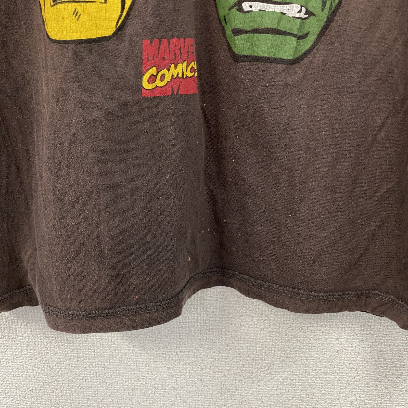 MARVEL COMICS　マーベルコミックス　半袖Tシャツ　キャラクターT　茶色　ブラウン　XLサイズ　古着