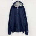 Champion　チャンピオン　ハーフジップスウェットパーカー/フーディー　紺　ネイビー　XXLサイズ　古着