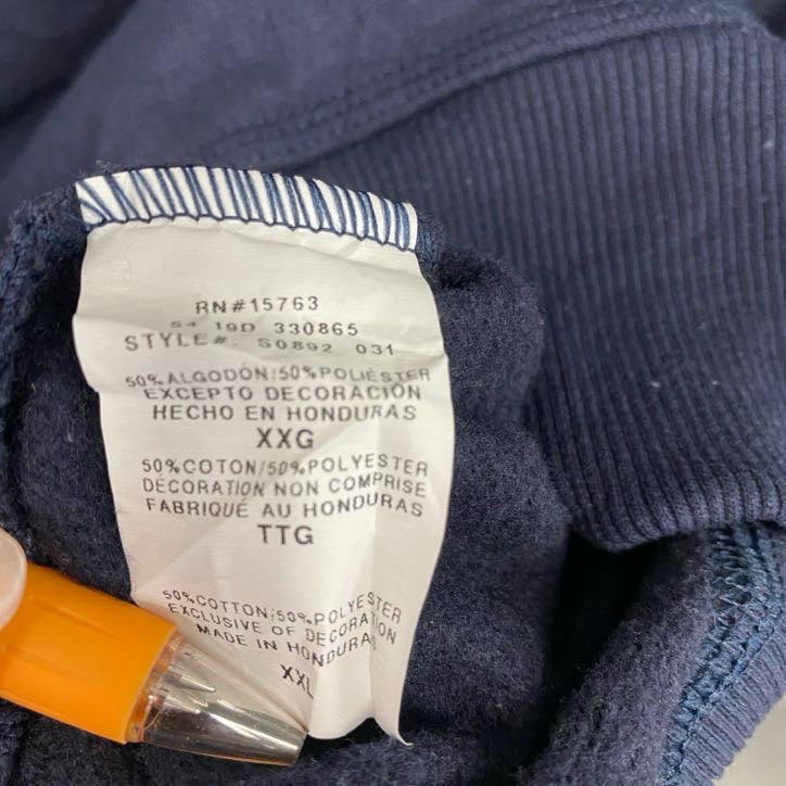 Champion　チャンピオン　ハーフジップスウェットパーカー/フーディー　紺　ネイビー　XXLサイズ　古着