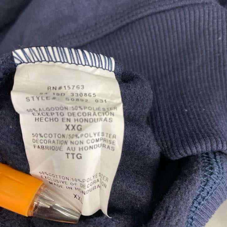 Champion　チャンピオン　ハーフジップスウェットパーカー/フーディー　紺　ネイビー　XXLサイズ　古着