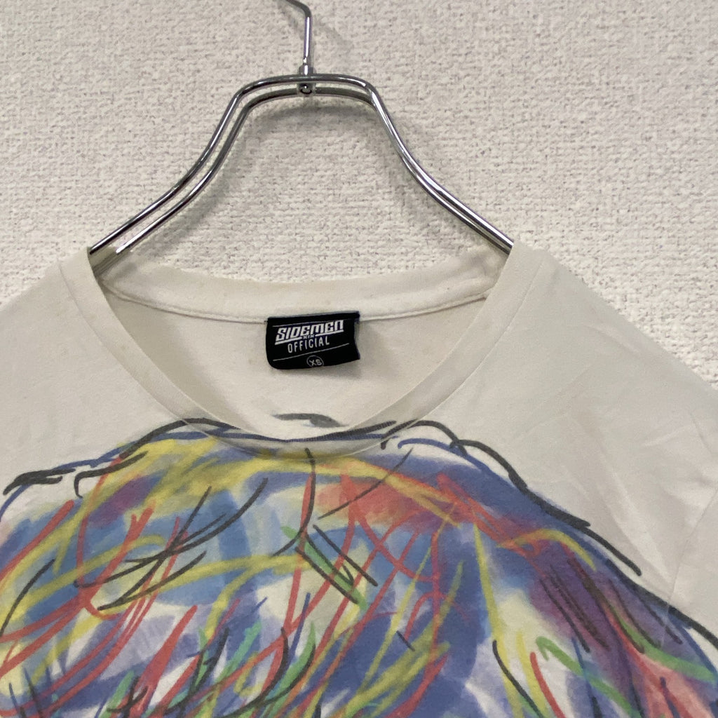 SIDEMEN　半袖プリントTシャツ　アートT 　白　ホワイト　XSサイズ　古着