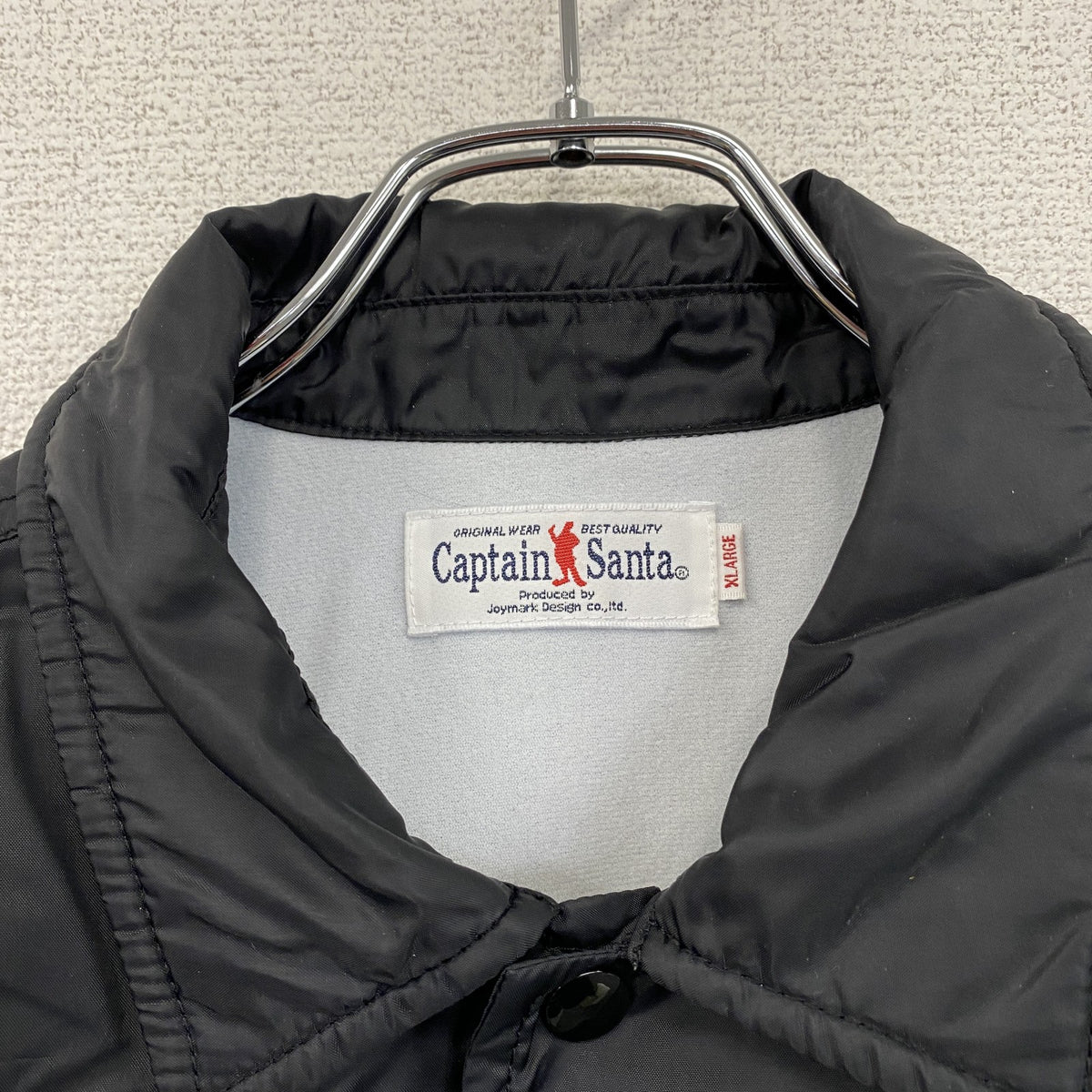Captain Santa　キャプテンサンタ　コーチジャケット　フルボタンナイロンジャケット　黒　ブラック　XLサイズ　古着